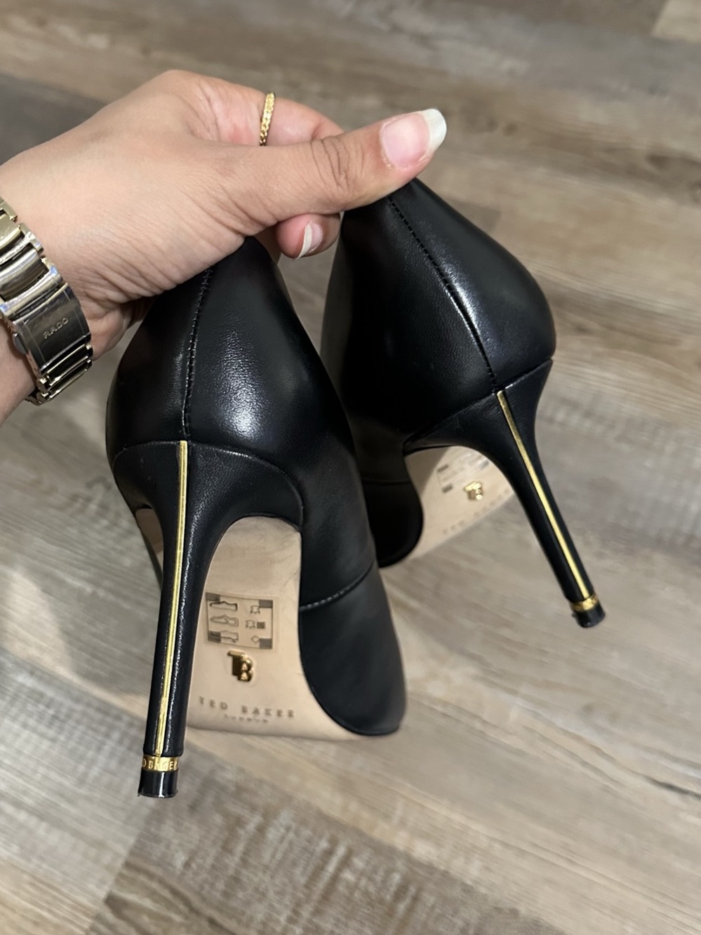 Ted Baker Black Pointed-Toe Heels